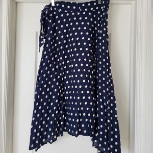 Navy polka dot midi skirt, Size medium